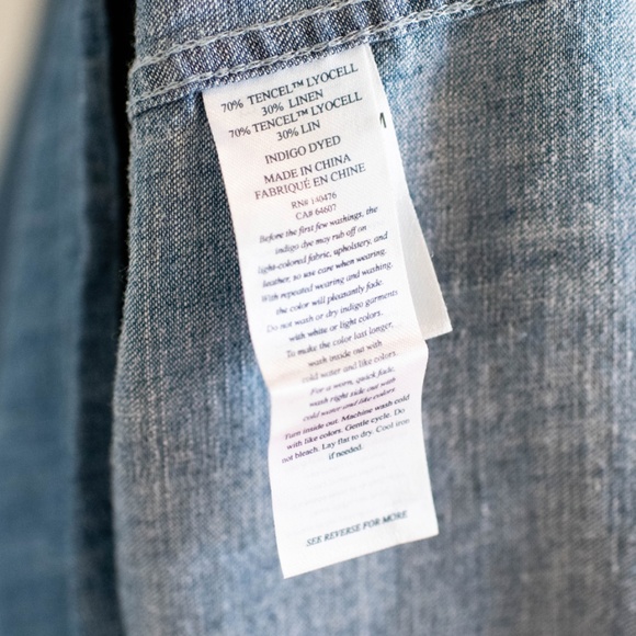 Faherty Hana Chambray Mini Shirtdress - Picture 4 of 6